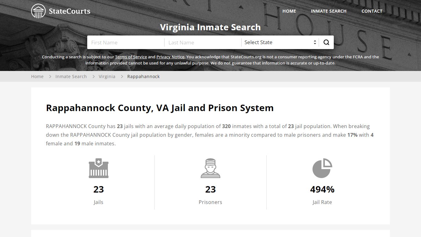 Rappahannock County, VA Inmate Search - StateCourts